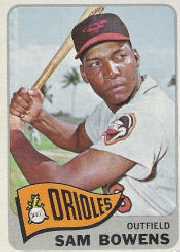1965 Topps Baseball Cards      188     Sam Bowens